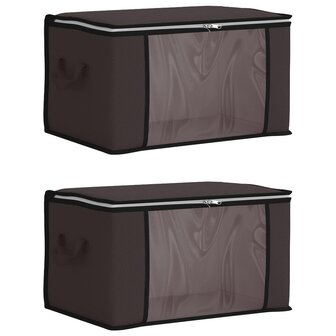 Opbergdoos met Transparante Zijraam 2 st Nonwoven stof 61,6 L 2