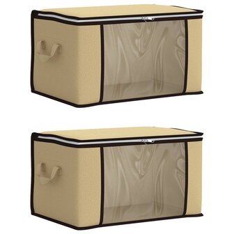 Opbergdoos met Transparante Zijraam 2 st Nonwoven stof 61,6 L 2