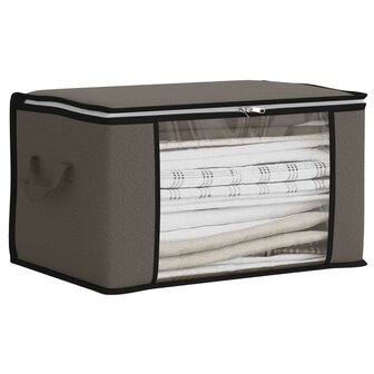 Opbergdoos met Transparante Zijraam 2 st Nonwoven stof 33,6 L 3