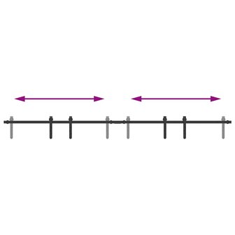 Ophangset voor schuifdeur 213 cm koolstofstaal 8