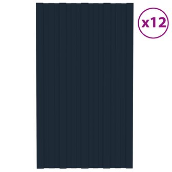 Dakpaneel 12 st Antraciet 80 x 45 cm Verzinkt staal 2