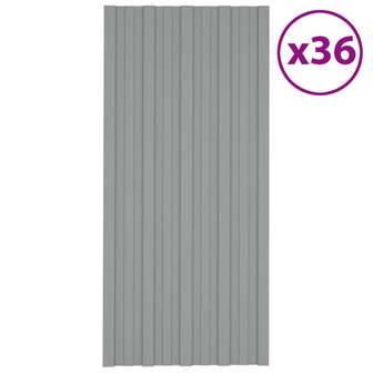 Dakpaneel 36 st Grijs 100 x 45 cm Verzinkt staal 2