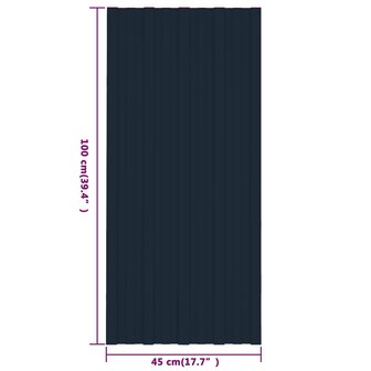 Dakpaneel 36 st Antraciet 100 x 45 cm Verzinkt staal 7