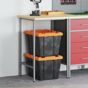 Hoektafel Grijs 55 x 55 x 85 cm Staal en Geg engineered Hout 1