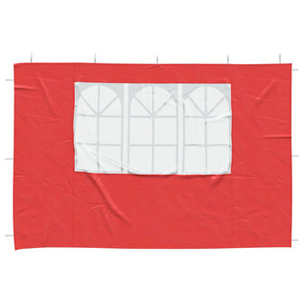 Partytent Zijwand 2 st 300 x 195 cm Rood PE en staal 3