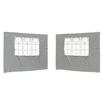 Partytent Zijwand 2 st 300 x 195 cm Lichtgrijs PE en staal 2