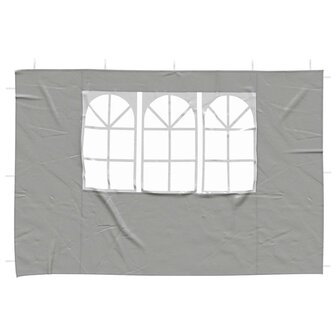 Partytent Zijwand 2 st 300 x 195 cm Lichtgrijs PE en staal 3