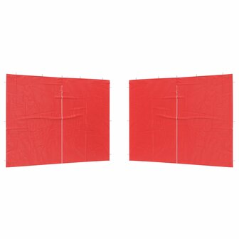 Partytent Zijwand 2 st 300 x 195 cm Rood PE en staal 2