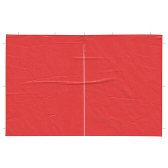 Partytent Zijwand 2 st 300 x 195 cm Rood PE en staal 3