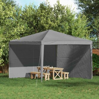 Partytent Zijwand 2 st 300 x 195 cm Lichtgrijs PE en staal 1