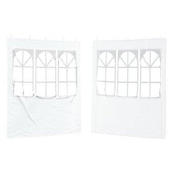 Partytent Zijwand 2 st 200 x 195 cm Wit PE en staal 2