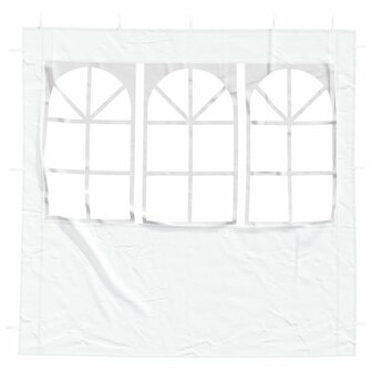 Partytent Zijwand 2 st 200 x 195 cm Wit PE en staal 3