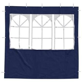 Partytent Zijwand 2 st 200 x 195 cm Blauw PE en staal 3