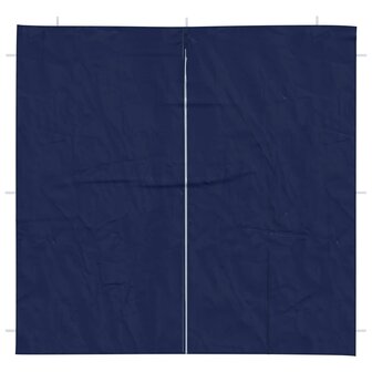 Partytent Zijwand 2 st 200 x 195 cm Blauw PE en staal 3