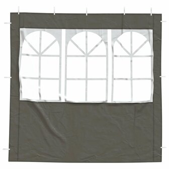 Partytent Zijwand 2 st 200 x 195 cm Antraciet PE en staal 3