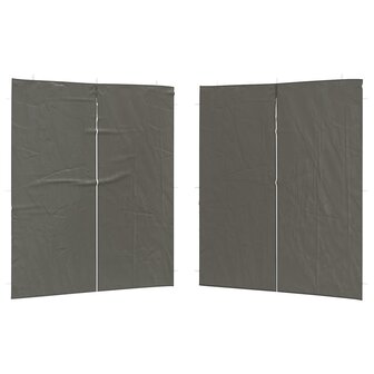 Partytent Zijwand 2 st 200 x 195 cm Antraciet PE en staal 2