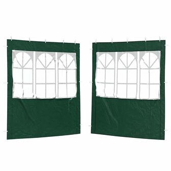 Partytent Zijwand 2 st 200 x 195 cm Groen PE en staal 2
