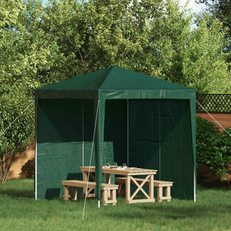 Partytent Zijwand 2 st 200 x 195 cm Groen PE en staal 1