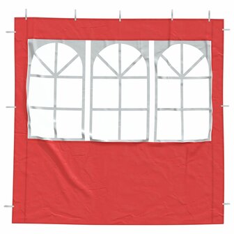 Partytent Zijwand 2 st 200 x 195 cm Rood PE en staal 3