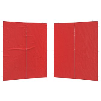 Partytent Zijwand 2 st 200 x 195 cm Rood PE en staal 2