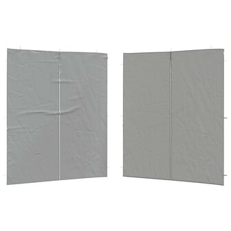 Partytent Zijwand 2 st 200 x 195 cm Lichtgrijs PE en staal 2