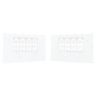Partytent Zijwand 2 st 400 x 195 cm Wit PE en staal 2