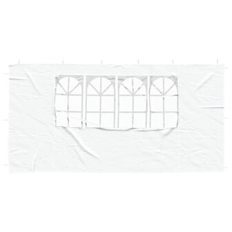 Partytent Zijwand 2 st 400 x 195 cm Wit PE en staal 3