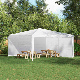 Partytent Zijwand 2 st 400 x 195 cm Wit PE en staal 1
