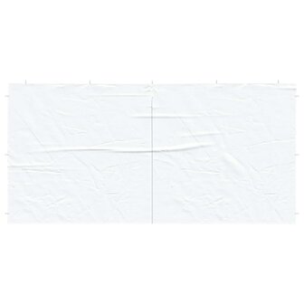 Partytent Zijwand 2 st 400 x 195 cm Wit PE en staal 3