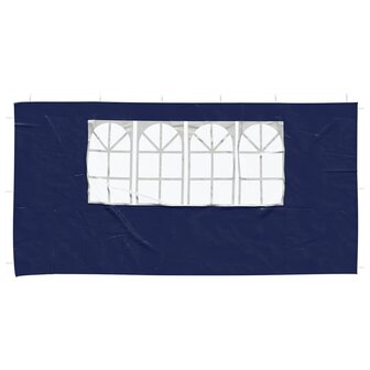 Partytent Zijwand 2 st 400 x 195 cm Blauw PE en staal 3