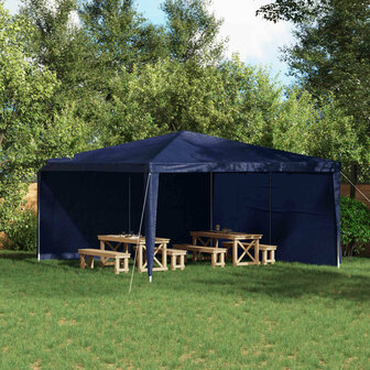 Partytent Zijwand 2 st 400 x 195 cm Blauw PE en staal 1