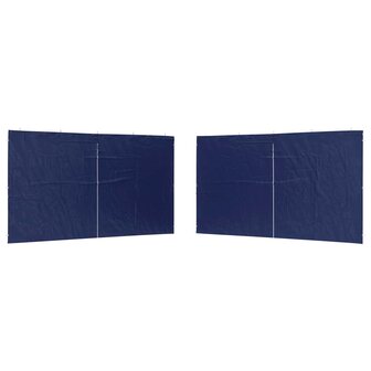 Partytent Zijwand 2 st 400 x 195 cm Blauw PE en staal 2