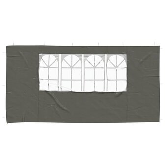 Partytent Zijwand 2 st 400 x 195 cm Antraciet PE en staal 3