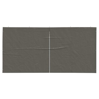 Partytent Zijwand 2 st 400 x 195 cm Antraciet PE en staal 3