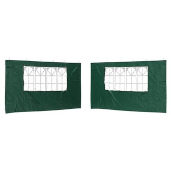 Partytent Zijwand 2 st 400 x 195 cm Groen PE en staal 2
