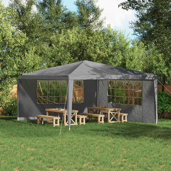 Partytent Zijwand 2 st 400 x 195 cm Lichtgrijs PE en staal 1