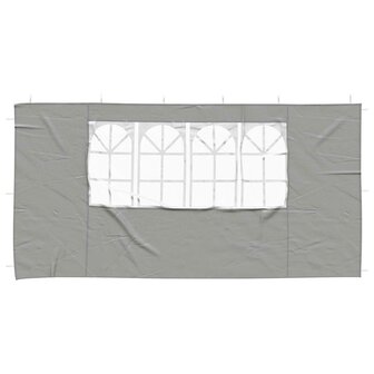 Partytent Zijwand 2 st 400 x 195 cm Lichtgrijs PE en staal 3
