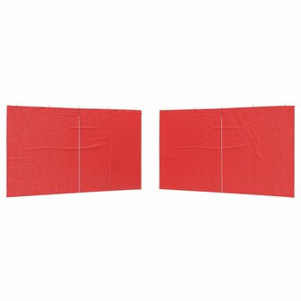 Partytent Zijwand 2 st 400 x 195 cm Rood PE en staal 2