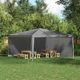 Partytent Zijwand 2 st 400 x 195 cm Lichtgrijs PE en staal 1