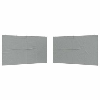 Partytent Zijwand 2 st 400 x 195 cm Lichtgrijs PE en staal 2