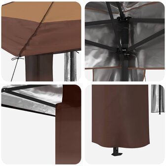 Gazebo zonder Zijwand 2,6 x 2,6 m Beige en Bruin 6