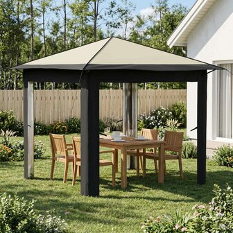 Gazebo zonder Zijwand 2,6 x 2,6 m Cr&egrave;me en Antraciet 1