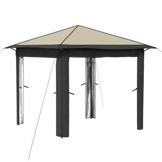 Gazebo zonder Zijwand 2,6 x 2,6 m Cr&egrave;me en Antraciet 2