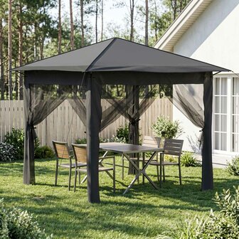 Gazebo met 4 Zijwanden 2,6 x 2,6 m 1