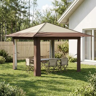Gazebo zonder Zijwand Cr&egrave;me en bruin 1