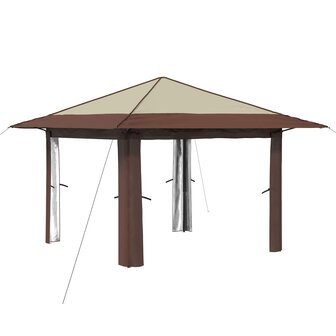 Gazebo zonder Zijwand Cr&egrave;me en bruin 2