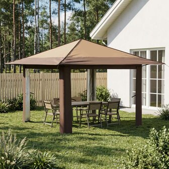 Gazebo zonder Zijwand Beige en Bruin 1