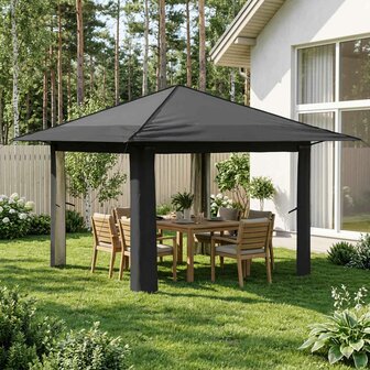 Gazebo zonder Zijwand Lichtgrijs en antracietkleurig 1