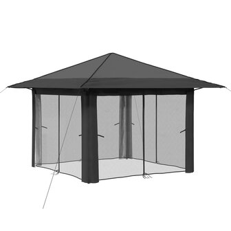 Gazebo met 4 Zijwanden Lichtgrijs en antracietkleurig 3
