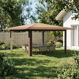 Paviljoen zonder Zijwand 4 x 4 m Beige en Bruin 1